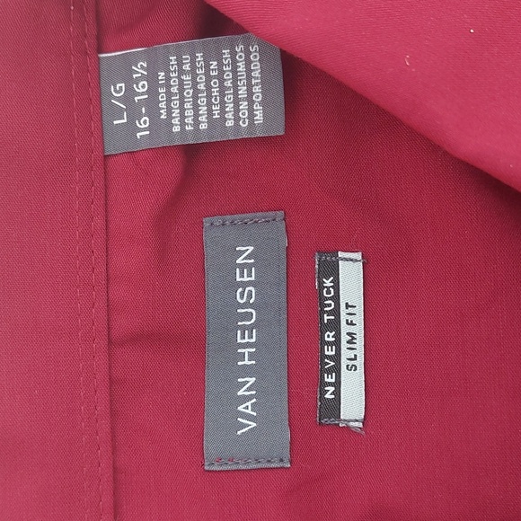 VAN HEUSEN Never Tuck Slim Fit button down woven shirt NWT - Picture 3 of 10